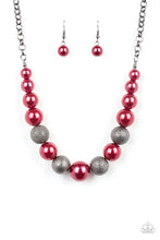 Load image into Gallery viewer, Color Me CEO - Red/Gunmetal Pearl Necklace #2PS1017