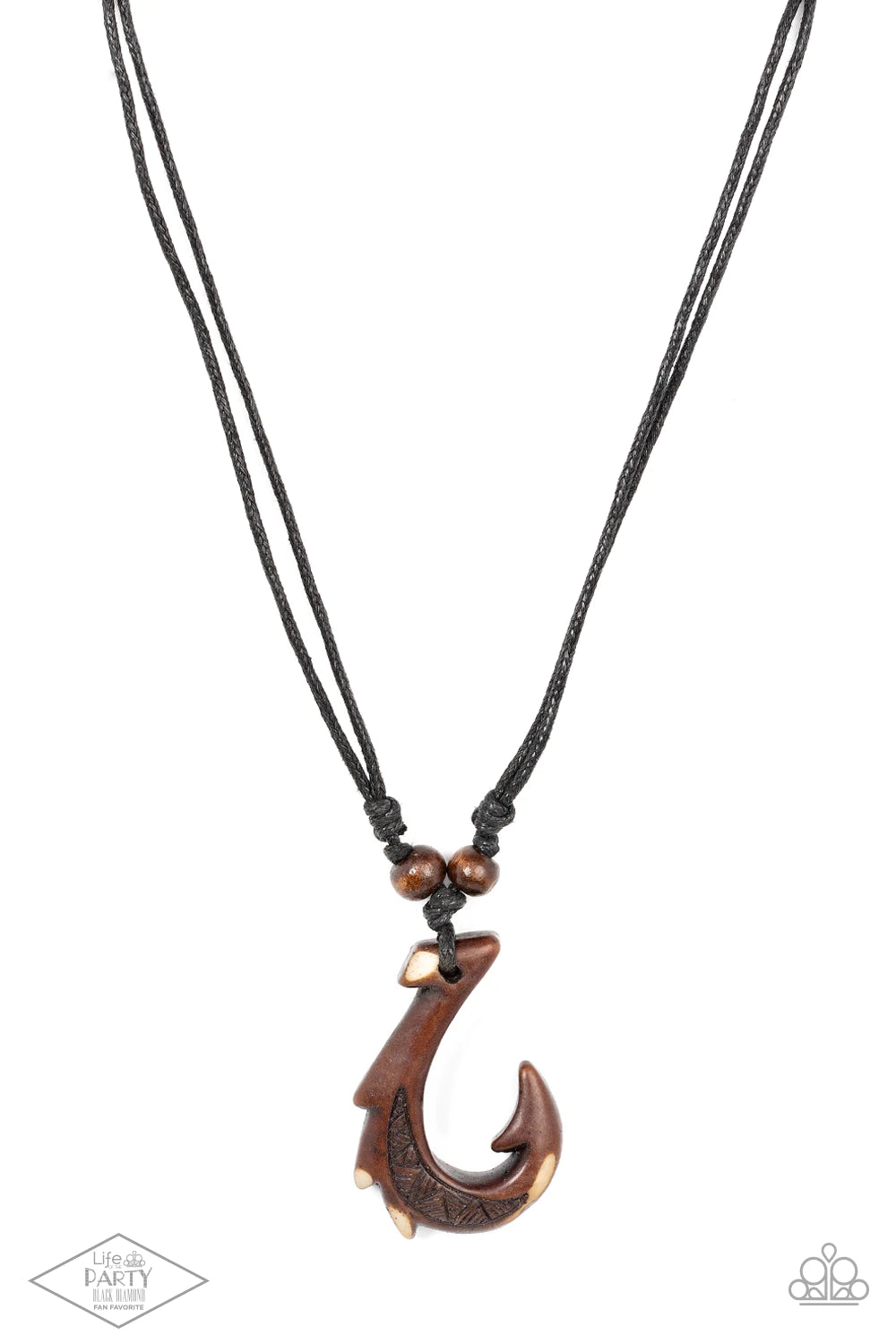Off The Hook - Brown & Black Hook Necklace #M1154