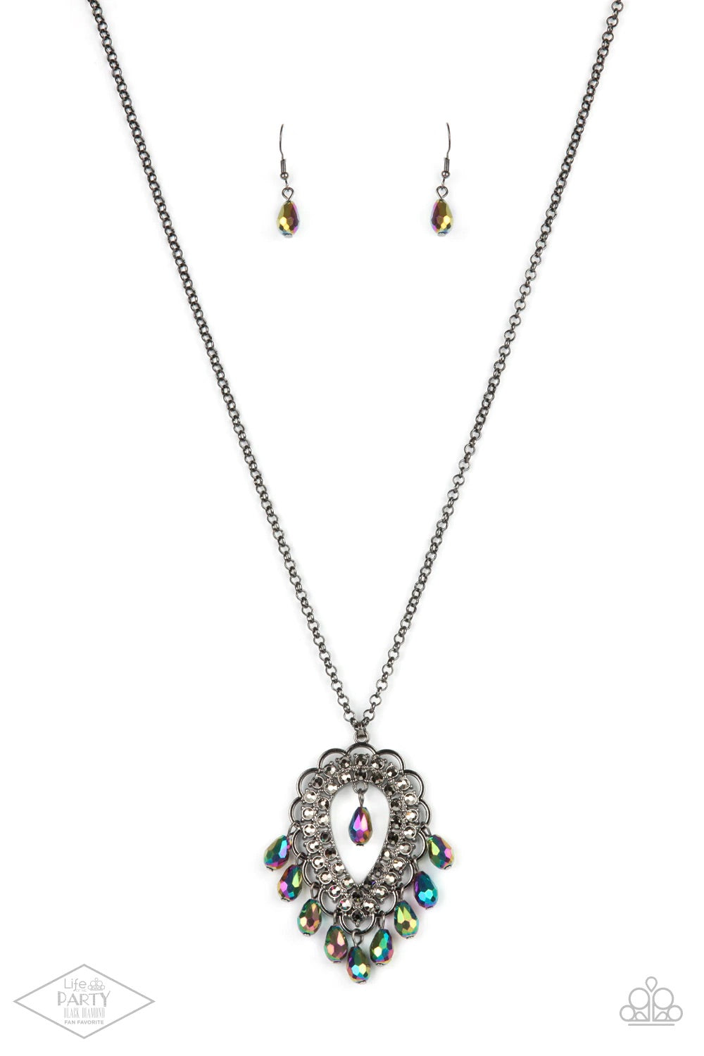 TEASABLE TEARDROPS - MULTI NECKLACE #LOP624