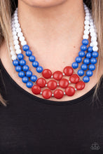 Load image into Gallery viewer, Beach Bauble - Red &amp; Blue Multi necklace #N7330
