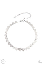 Load image into Gallery viewer, PLAYING HEART TO GET&quot; SILVER CHOKER NECKLACE &amp; EARRING SET #V258

