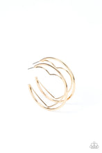 Load image into Gallery viewer, Love Goes Around-Gold Heart Hoops #V162
