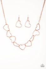 Load image into Gallery viewer, UNBREAK MY HEART&quot; ROSE GOLD NECKLACE &amp; EARRING SET #V231
